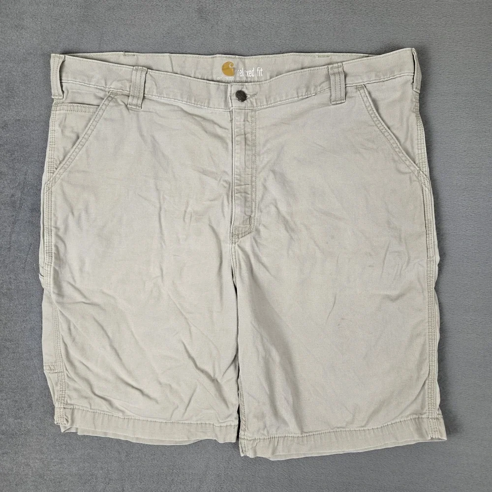 Carhartt Cargo Shorts Mens 42 Beige Relaxed‎ Fit Utility Pockets Workwear